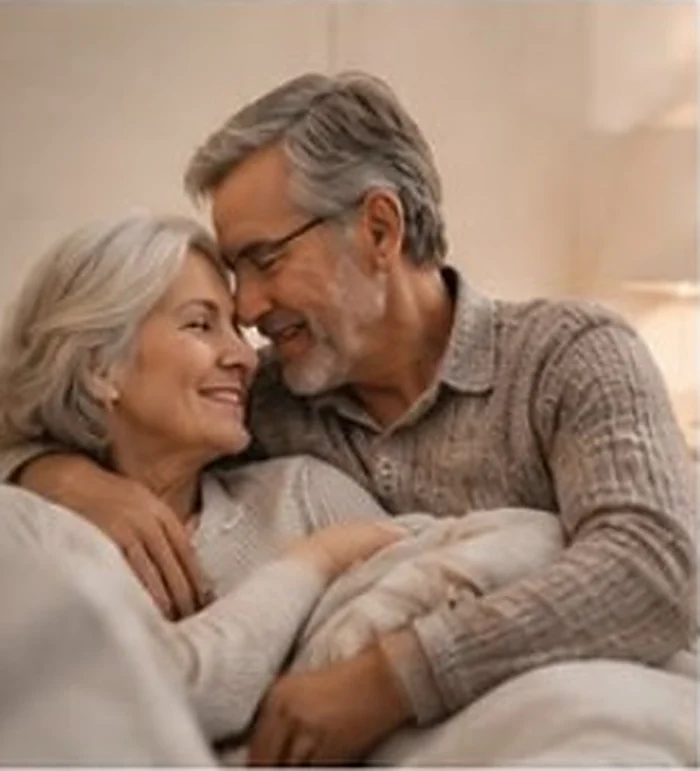 Couple relaxing together at home
