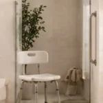 Shower chair with back